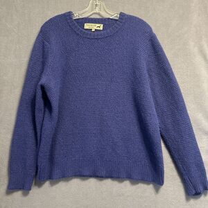 Peruvian Link Alpaca Collection Sweater Womens Size L Blue Crewneck Fisherman